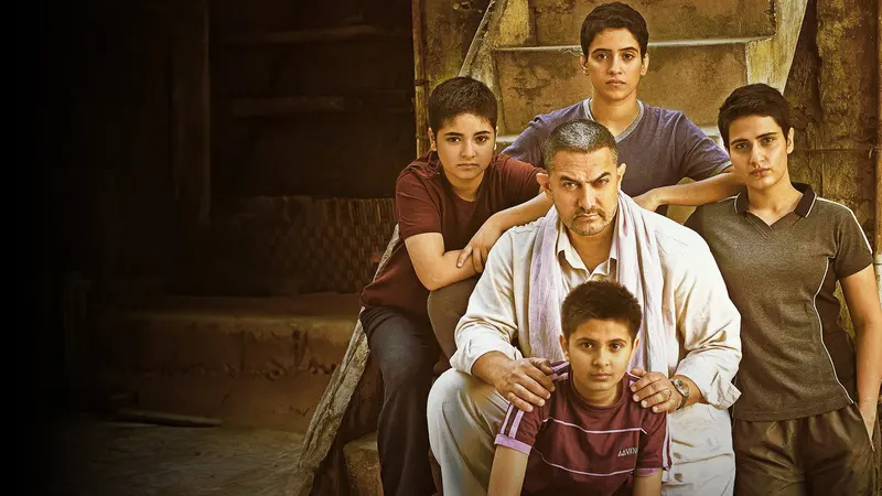 Aamir Khan with the young wrestlers he trains in Dangal